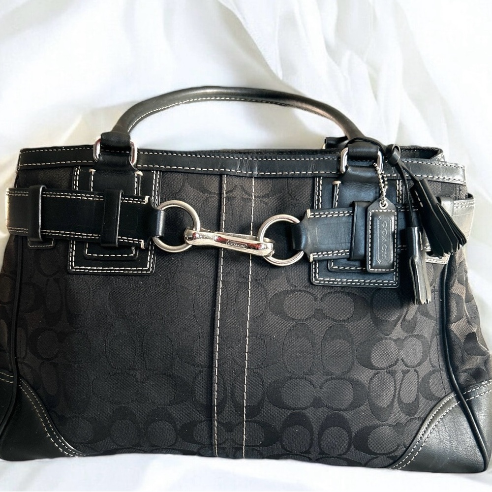 Coach Black and Gray Shoulder Bag